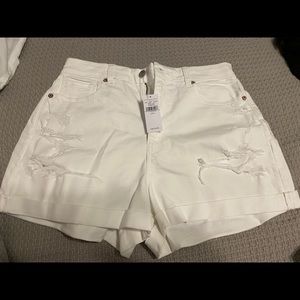 White jean shorts